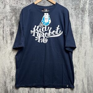 NWT Vintage Y2K Kidrobot Mens 2XL Shirt Calligraphy Logo 2000s